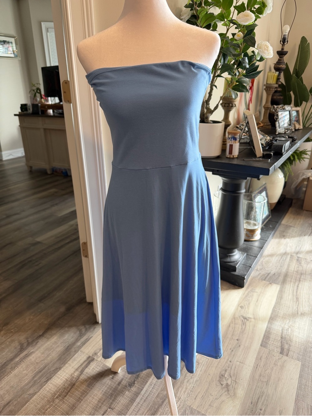 Beyond yoga Off-Shoulder Blue Midi Dress